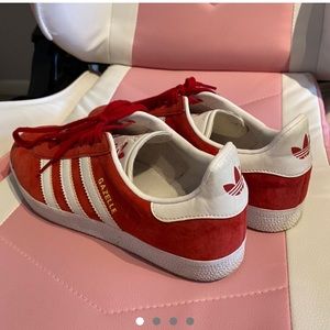 Red Suede Adidas Gazelles